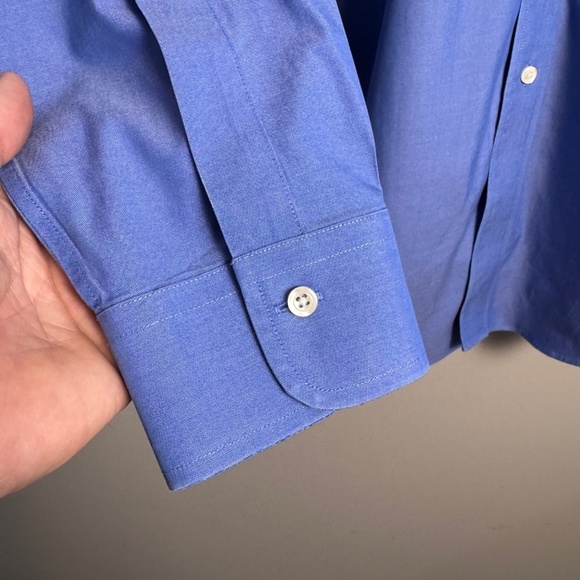 Brooks Brothers Classic Men's Long Sleeve Supima Cotton Button Up Shirt Blue 16 - Picture 2 of 14